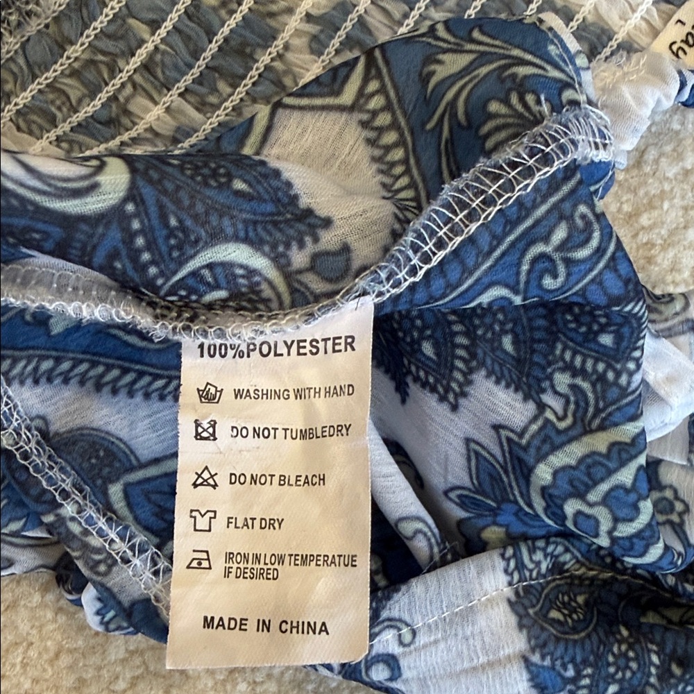 Boho Tiered Paisley Maxi Skirt and top in Blue and White - Picture 12 of 12